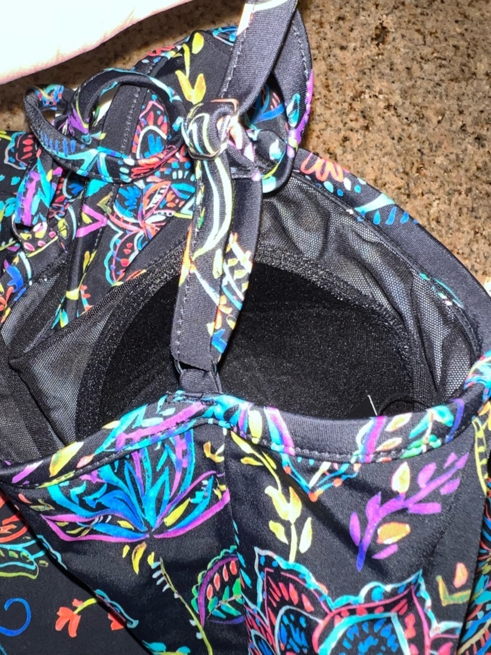 Swim Solutions Floral Swim Dress Size 12 Empire Waist Tummy Control NWT - Picture 12 of 13